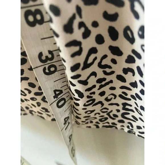 Who What Wear Ruffle Tiered Leopard Print Midi Dress Cheetah Size S Small 90s - Picture 8 of 10